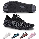SIOSNETA Hike Barefoot Shoes for Women Men, Breathable Non-Slip Athletic Footwear, Wide Toe Water Shoes for Hiking, Non-Slip Neuropathy Shoes for Women Men, Grounded Comfort wear Black