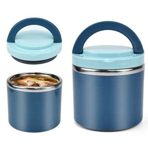 DKEROSS Termo para Comida 630ml Botella Aislada de Acero Inoxidable, Termo Para Alimentos Sólidos, Termo Papillero De Acero Inoxidable, Termo para Comida, portátil, Para Comidas SoupCup