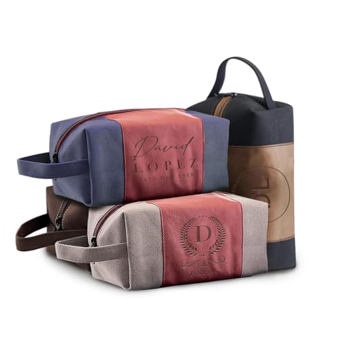 Trousse de toilette personnalisée noire grand format pour voyage