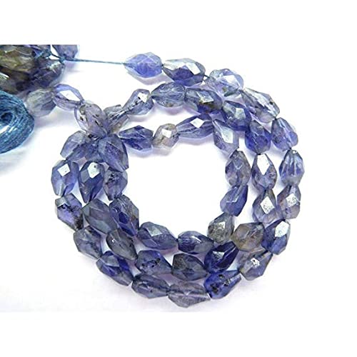 Iolite naturelle en gouttes facettées de 33cm pour la création de bijoux artisanaux uniques