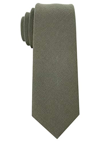 Image of Kebocis Mens Solid Color Cotton Necktie for Men