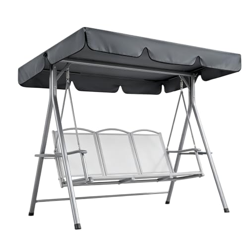 PATWING Toit de Balancelle de Jardin Gris Imperméable,200×120cm