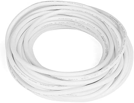 XJS Electric Copper Core Flexible Silicone Wire Cable White 10M 32.8Ft (18AWG 30KV)