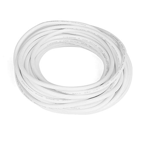 Electric Copper Core Flexible Silicone Wire Cable White 10M 32.8Ft (18AWG 30KV)