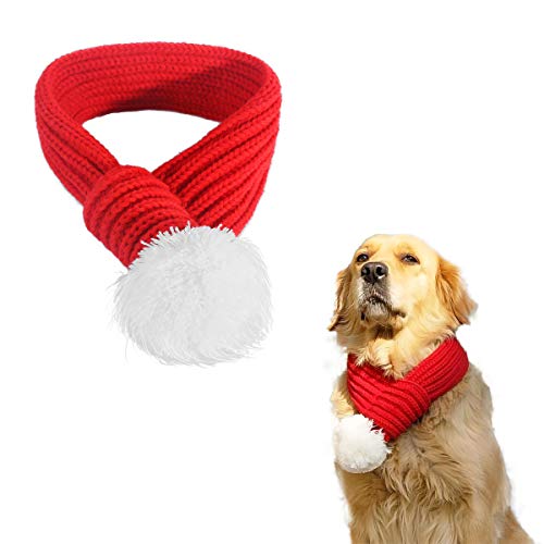 PEDOMUS Haustier Kostüm Weihnachten Schal rot Pet Schal Haustier Bekleidung für Hunde Größe L Cover