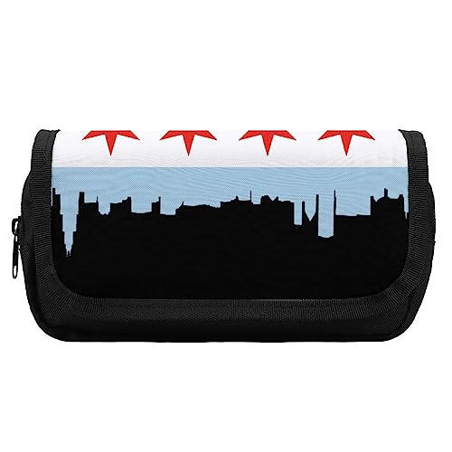 Astuccio porta matite con bandiera di Chicago City da viaggio per trucchi cancelleria per uomini e donne Stile: Taglia unica MHXYZHW