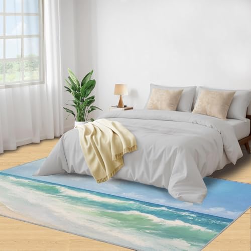 Grand tapis de plage intérieur 200x290 cm lavable et antidérapant pour salon