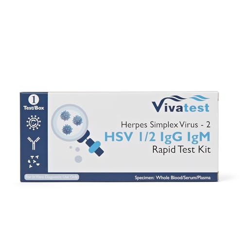 VivaTest HSV 1 and 2 Test Kit – at-Home Herpes Simplex Virus Blood Test – Detects IgG and IgM Antibodies – Results in 5 Minutes
