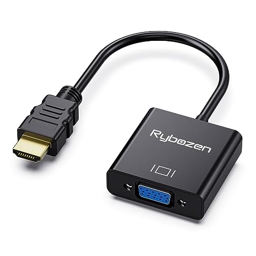 Adattatore da HDMI a VGA, convertitore da HDMI a VGA placcato oro (da maschio a femmina), compatibile per computer, laptop, PC, monitor, proiettore, HDTV, Chromebook, Raspberry Pi, Roku, Xbox e altro
