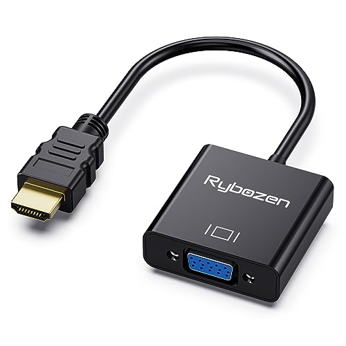 DigitConvert Adaptador HDMI a VGA, convertidor HDMI a VGA Chapado en Oro (Macho a Hembra), Adaptador HDMI Compatible con computadora, Laptop, PC, Monitor, proyector, HDTV, Chromebook, Raspberry Pi