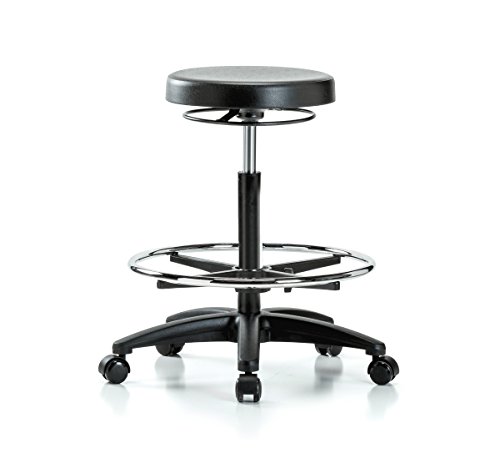 Image of Perch Work Stool with Foot Ring, Rolling, High Bench Height 23 inch-33 inch