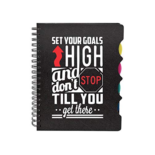 Yaya Cafe Printed Wirebound Notebook Motivational Quote Set Your Goals High – A5 Size,70 GSM,300 Ruled Pages