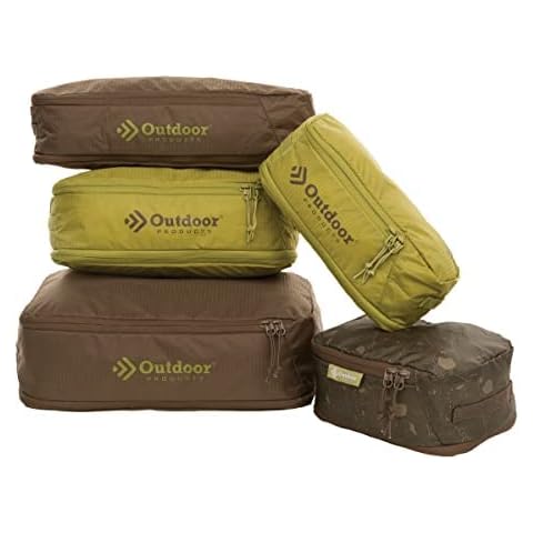 5 Piece Set Lightweight Expandable Travel Cubes for Luggage (Olive and Brown) (Olive and Brown) (Olive and Brown) Cover