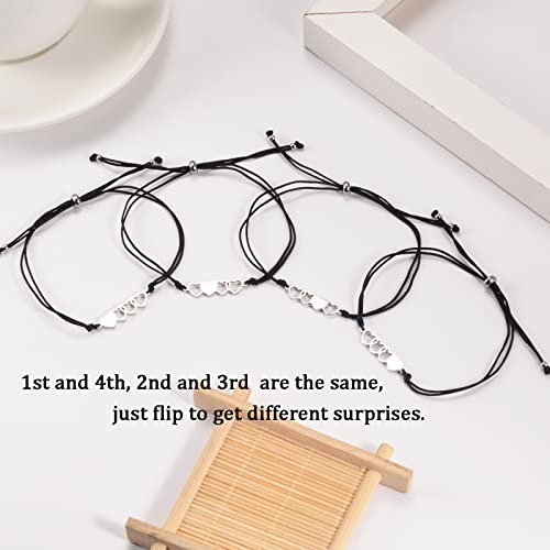 2/3/4/5 Pcs Best Friend Bracelets Friendship Bff Matching Distance Heart Bracelet Birthday Valentines Day Gifts for Women Sisters Daughters Niece Lovers4