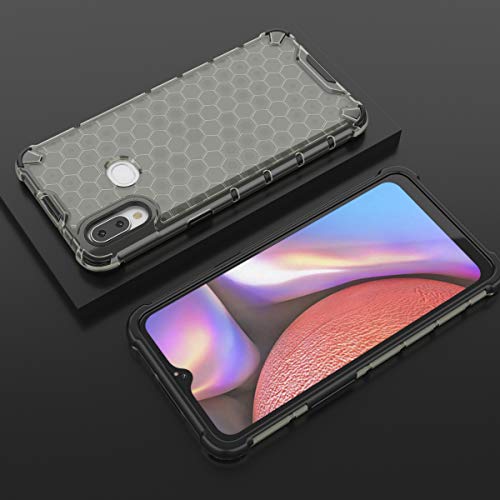 Image of Glasgow | for Samsung Galaxy A10s Honeycomb Pattern Back Case Cover for Samsung Galaxy A10s with 4 Bumper Corners and Military Grade Protection - Black