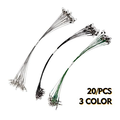 Vislijn Anti Bite Steel Fishing Line 15cm-30cm Steel Draadleider met Swivel Fishing Accessoire Lead Core Leash Fishing Draad Sterk en betrouwbaar, gemakkelijk mee te nemen (Color : Black-12cm-20pcs) - Image 6