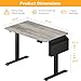 KLUVIS Grey Electric Compact Standing Desk - 40 Inch Small Office Computer Sit to Stand Desk for Work Study Writing, Mini Sit to Stand Desks Workstation Table for Adult Boys Girls Home Office Bedroom