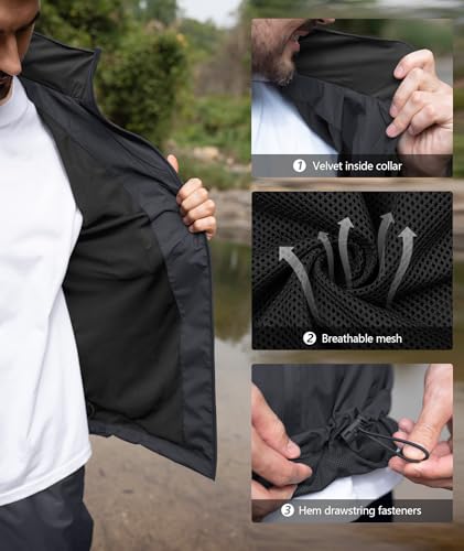 Image of SWISSWELL Men's Waterproof Golf Rain Suit Rain Gear Jacket and Pants Lightweight for Golf Fishing Big and Tall S-5XL