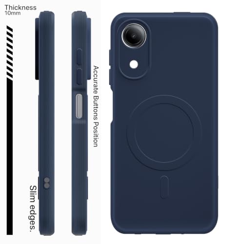 Image of Outlouders Back Cover for Vivo T5e | Soft Matte Silicone | Slim Fit | Magnetic-Safe Logo Design (Magnetic-Safe Not Compatible) | Shockproof | Camera Protection Bumper Case (Blue)