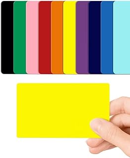 CKB LTD - Tarjetas de plástico de PVC, color amarillo, paquete de 100 unidades, 760 micras, tamaño estándar CR80, 86 x 54 mm, imprimibles, ideales para sobreimpresión en cualquier impresora de