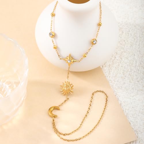 Image of 18K Gold Plated Stainless Steel Dainty Charms Colorful Crystal Birthstone Bracelet Minimalist Cute Jewelry for Women