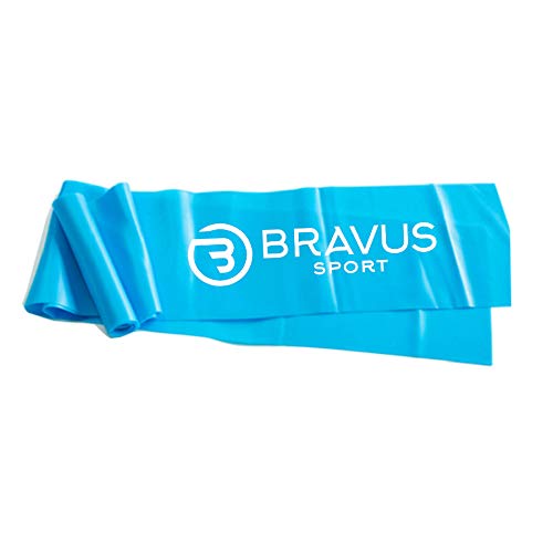 Faixa Elástica Yoga Pilates Bravus Sport Azul Tensão Média 1m50cm