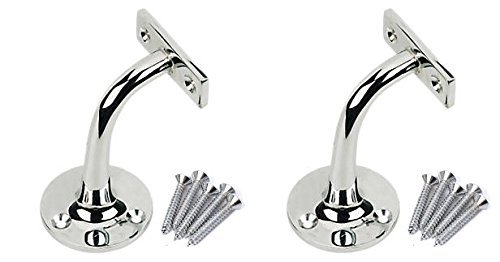 Handrail Brackets for Wall Mounted Handrail Balustrade by Zoo Hardware, Heavy Duty Stair Rail Brackets. (Polished Chrome) (Various Quantity)