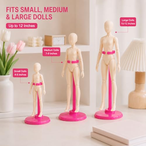 Image of QINGZHE Stands Compatible with Barbie Doll, Pink Doll Stands for Display Barbie,22PCS Stands Compatible with Barbie