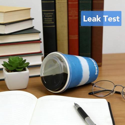 100 Set Blue Disposable Coffee Cups with Lids & Straws - $14.99