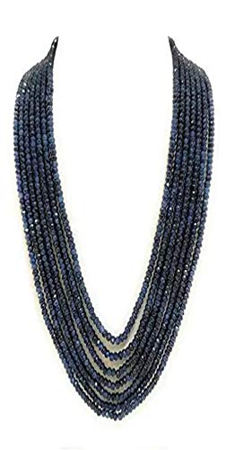 Manbhar Gems Semi Precious Stone Onyx Blue Sapphire Colour 7 Layer Necklace for Women (B084M6N5B3) Amazon Price History, Amazon Price Tracker