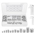 MumdoYAL 240 Pezzi viti a brugola,set viti miste，Le dimensioni includono M3/M4/M5/M6/M8，vite senza testa, Vite Grani in Acciaio Inox per Maniglie Porte, Rubinetto，con 5 chiavi a brugola