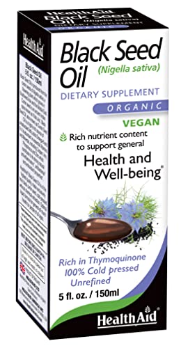 Black Seed Oil – 100% Pure & Natural, Cold-Pressed, Organic, 150mg Thymoquinone – Supports General Wellness – Vegan, Non-GMO – 8oz