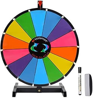 Voilamrt 18" Tabletop Spinning Prize Wheel, Spin The Wheel Dry Erase, 14 Slots with Durable Plastic Base, 2 Pointer, Wheel of Fortune Spin Game in Party Pub Trade Show Carnival