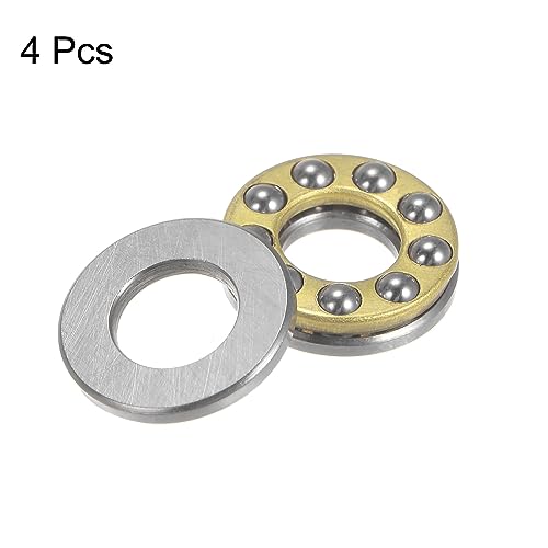 QUARKZMAN 4 Stück Axiallager F6-12M Miniatur Schubkraft Kugel Lager 6x12x4.5mm Chrom Stahl mit Unterlegscheiben für Förderanlagen Maschinenbau