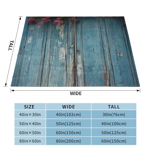 Couverture ultra douce double face grand format bleu vintage de qualité - 3