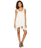 Free People Womens Voile Trapeze Lace Trim Printed Slip Dress White XS