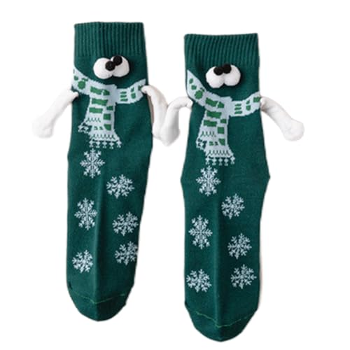 Paar sokken | 1 paar kerstpaarsokken - Magnetische nieuwigheidssokken, warme wintersokken, kerstcadeaus voor dames en heren - Afbeelding 6
