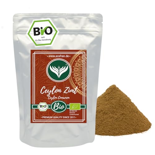 Azafran BIO Ceylon Zimt gemahlen, Zimtpulver mit geringem Cumarin, original aus Sri Lanka 500g