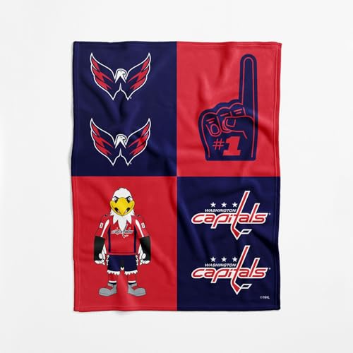 NHL Washington Capitals Officially Licensed Baby Swaddle Blanket, 40 x 50 in, Soft Lightweight Polyester, Domino Design
