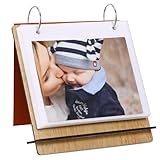 IWOWHERO Fotoalbum Einsteckalbum für Babys Stabiles Holz mit 25 Fächern Platzsparendes Design für Schreibtisch und Regal Geeignet für Babyfotoalben und Wachstumsdokumentation