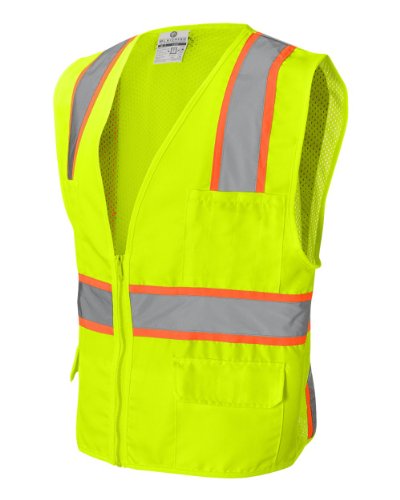 ML Kishigo Solid Front Vest With Mesh Back, Lime , X-Large