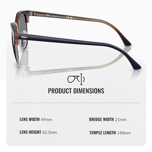 Image of Ray-Ban RB3016 CLUBMASTER CLASSIC Square Shaped Sunglasses for Men & Women with Official RAYBAN Eyewear Kit