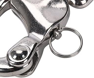 Amarine Made 4 Pack of Swivel Eye Snap Shackle Quick Release Bail Rigging Sailing Boat Marine 304 Stainless Steel for Sailboat Spinnaker Halyard (4-9/10") - Image 7