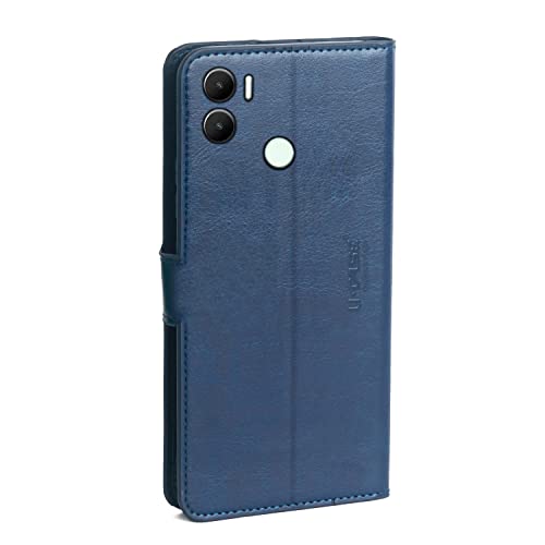 Image of U-Case Compatible with Xiaomi Redmi A2 Plus /Poco C51 / Poco C50 / Redmi A1 Plus Flip Cover | Leather Finish | Inside Pockets & Inbuilt Stand | Shockproof Wallet Style Magnetic Closure Blue