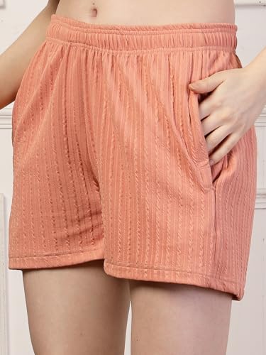 Image of UZARUS Women's Elastic Waist Shorts Night Wear Sports and Running Gym Workout and Yoga Regular Fit Short for Women Combo (Pack of 2)