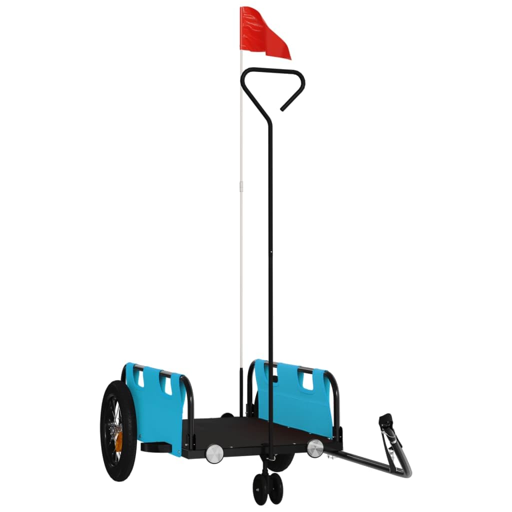 Genérico Remolque para Bicicletas Hierro y Tela Oxford Azul,Deportes,Actividades al Aire Libre,Ciclismo,Accesorios para Bicicletas,Remolques para bicicletas-94184
