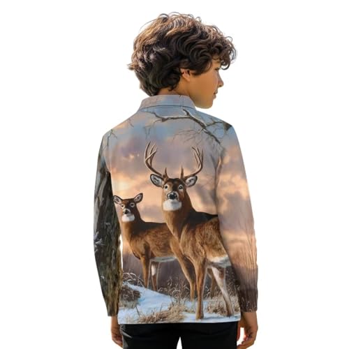 WELLFLYHOM Boys Long Sleeve Tee Tops 3-16T Graphic Collared School Uniform Novelty Golf Shirts Comfy Workout Activewear2