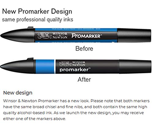 Image of Winsor & Newton Promarker, Alcohol Based Markers, Shale (R215), Double Tipped Drawing Marker Set for Artists, Graphic Designers, Illustrators - Chisel & Fine Twin Tip, Streak Free Coverage