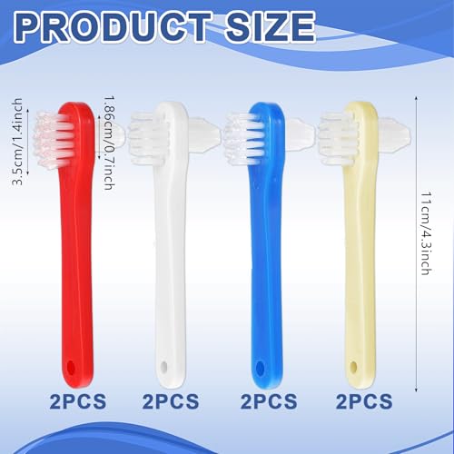 Doppelseitige Zahnprothesenbürste, 2-in-1 Zahnbürste für Prothesen und Zahnspangen, mit großem und kleinem Bürstenkopf, ergonomischer Griff, tragbar und hygienisch, für tägliche Reinigung