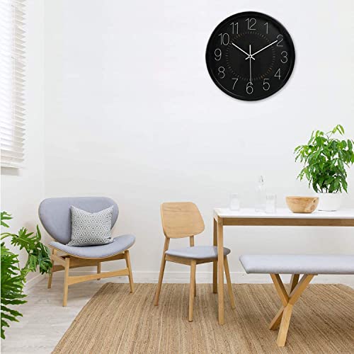 Image of Wall Clock 12 inch Silent Quartz Decorative Wall Clock Non-Ticking Classic Digital Clock Battery Operated Round Easy to Read Handheld Complete Home /Kitchen /Bedroom (427)
